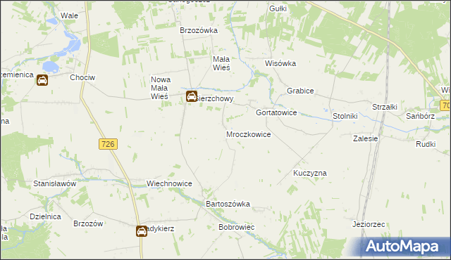 mapa Mroczkowice gmina Cielądz, Mroczkowice gmina Cielądz na mapie Targeo