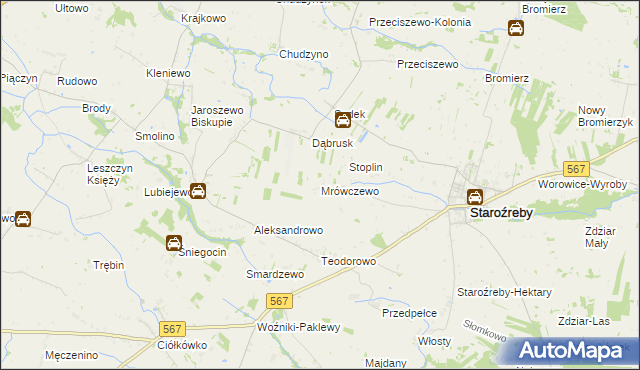 mapa Mrówczewo, Mrówczewo na mapie Targeo