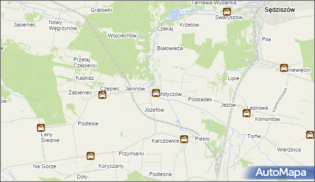 mapa Mstyczów, Mstyczów na mapie Targeo