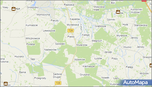 mapa Mularzów, Mularzów na mapie Targeo