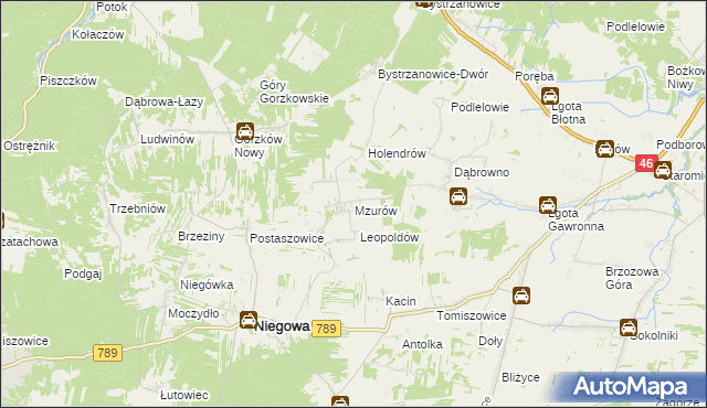 mapa Mzurów, Mzurów na mapie Targeo