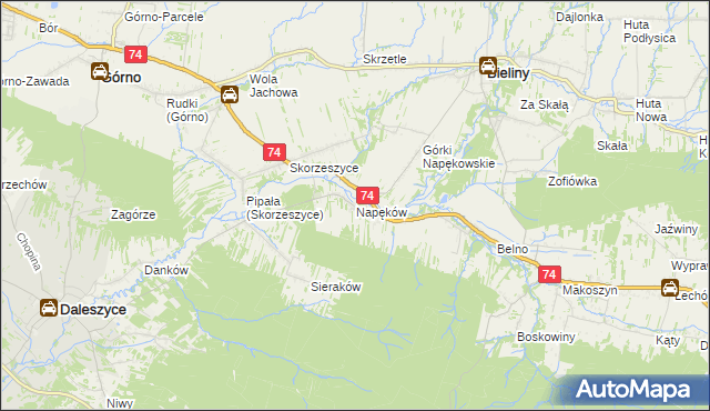 mapa Napęków, Napęków na mapie Targeo