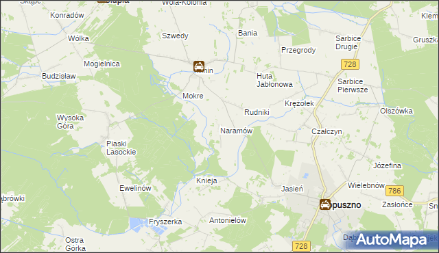 mapa Naramów, Naramów na mapie Targeo