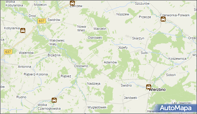 mapa Natolin gmina Wierzbno, Natolin gmina Wierzbno na mapie Targeo