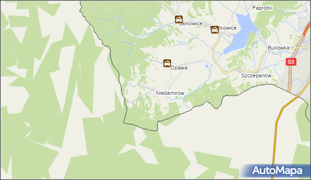 mapa Niedamirów, Niedamirów na mapie Targeo