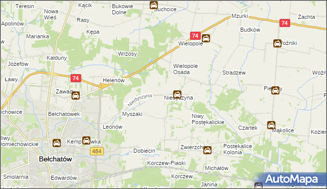 mapa Niedyszyna, Niedyszyna na mapie Targeo