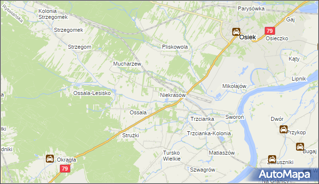 mapa Niekrasów, Niekrasów na mapie Targeo