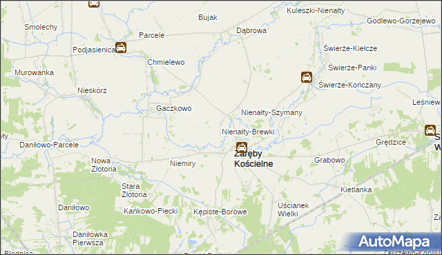 mapa Nienałty-Brewki, Nienałty-Brewki na mapie Targeo