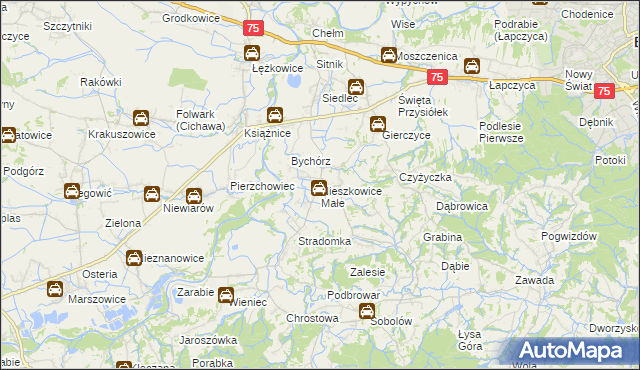 mapa Nieszkowice Małe, Nieszkowice Małe na mapie Targeo