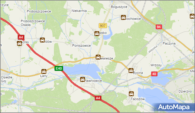 mapa Niewiesze, Niewiesze na mapie Targeo