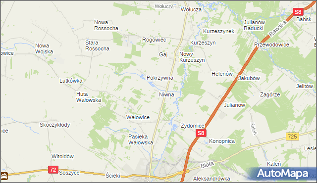 mapa Niwna, Niwna na mapie Targeo