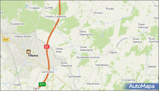 mapa Nowa Sławogóra, Nowa Sławogóra na mapie Targeo