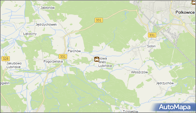 mapa Nowa Wieś Lubińska, Nowa Wieś Lubińska na mapie Targeo