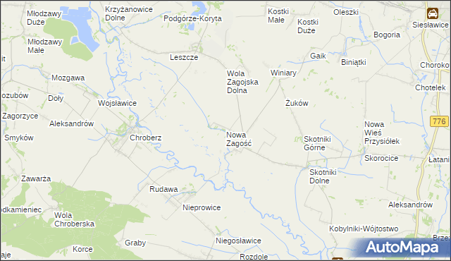 mapa Nowa Zagość, Nowa Zagość na mapie Targeo