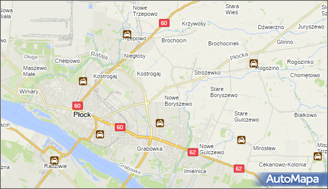 mapa Nowe Boryszewo, Nowe Boryszewo na mapie Targeo