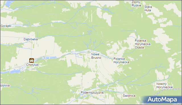 mapa Nowe Brusno, Nowe Brusno na mapie Targeo