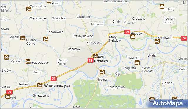 mapa Nowe Brzesko, Nowe Brzesko na mapie Targeo