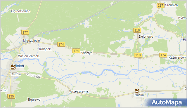 mapa Nowe Dwory gmina Wieleń, Nowe Dwory gmina Wieleń na mapie Targeo