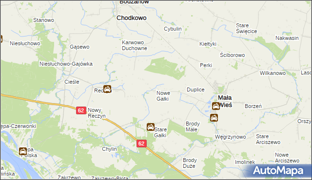 mapa Nowe Gałki, Nowe Gałki na mapie Targeo