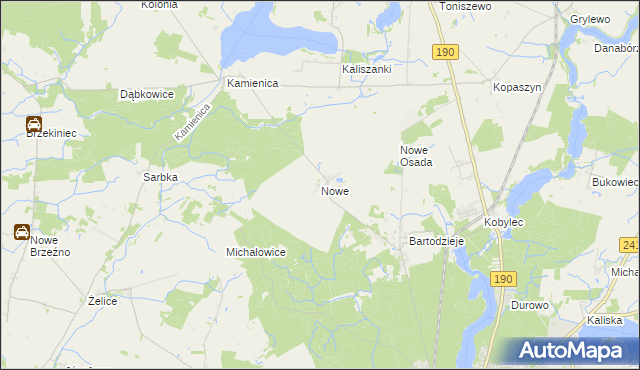 mapa Nowe gmina Wągrowiec, Nowe gmina Wągrowiec na mapie Targeo