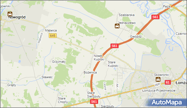 mapa Nowe Kupiski, Nowe Kupiski na mapie Targeo