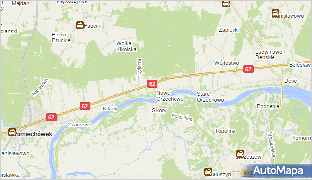 mapa Nowe Orzechowo, Nowe Orzechowo na mapie Targeo