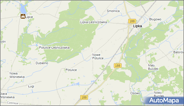 mapa Nowe Potulice, Nowe Potulice na mapie Targeo