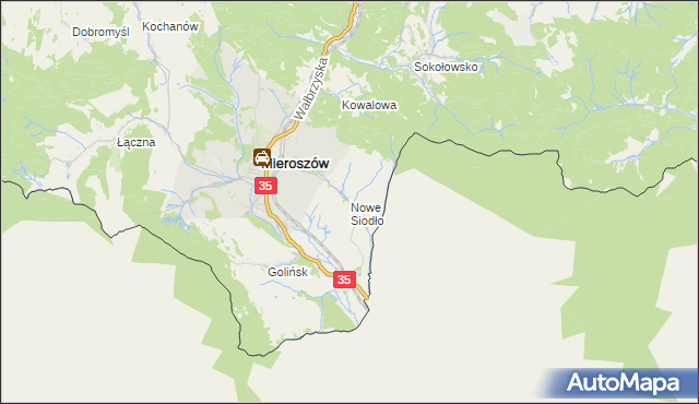 mapa Nowe Siodło, Nowe Siodło na mapie Targeo