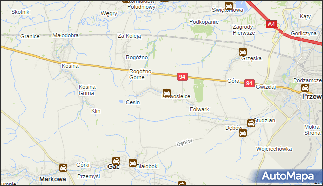 mapa Nowosielce gmina Przeworsk, Nowosielce gmina Przeworsk na mapie Targeo