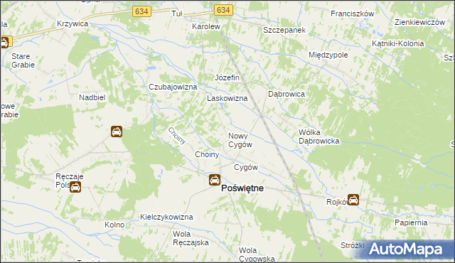 mapa Nowy Cygów, Nowy Cygów na mapie Targeo