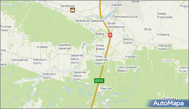 mapa Nowy Jasieniec Iłżecki, Nowy Jasieniec Iłżecki na mapie Targeo