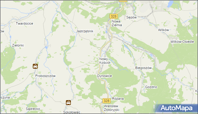 mapa Nowy Kościół, Nowy Kościół na mapie Targeo