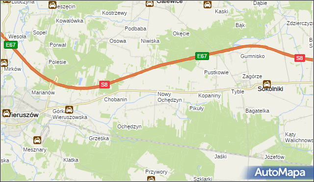 mapa Nowy Ochędzyn, Nowy Ochędzyn na mapie Targeo