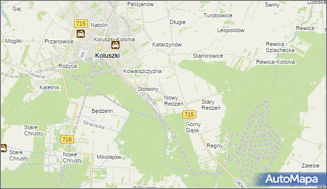 mapa Nowy Redzeń, Nowy Redzeń na mapie Targeo