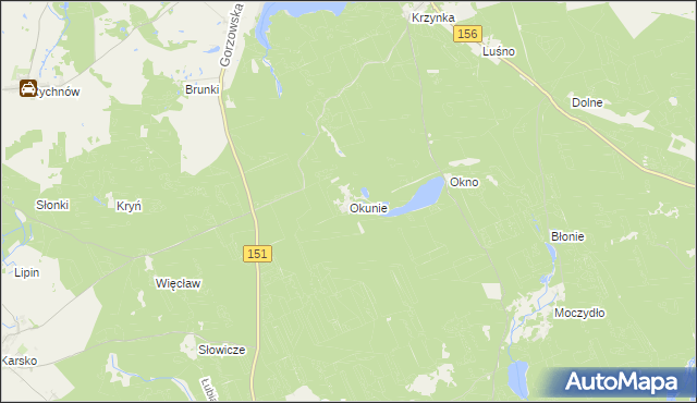 mapa Okunie, Okunie na mapie Targeo