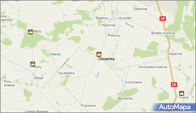 mapa Olszanka powiat łosicki, Olszanka powiat łosicki na mapie Targeo
