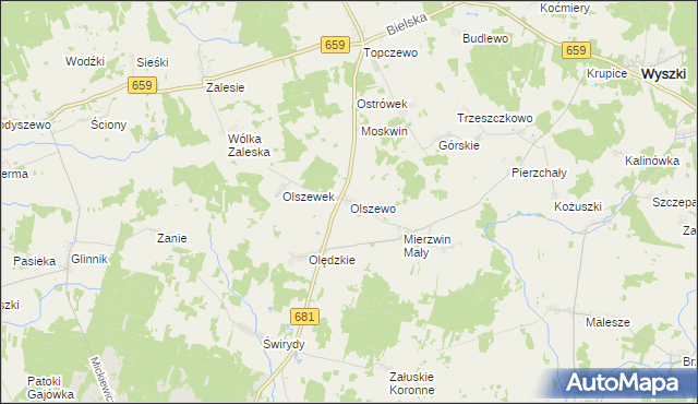 mapa Olszewo gmina Brańsk, Olszewo gmina Brańsk na mapie Targeo