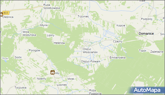 mapa Olszyc Włościański, Olszyc Włościański na mapie Targeo