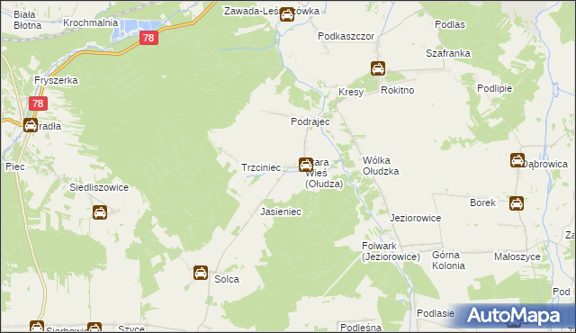 mapa Ołudza, Ołudza na mapie Targeo