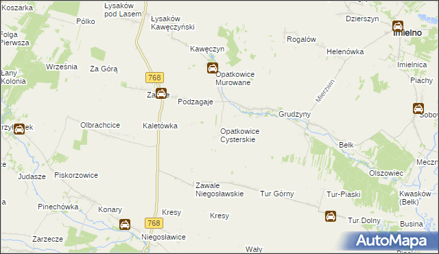 mapa Opatkowice Cysterskie, Opatkowice Cysterskie na mapie Targeo