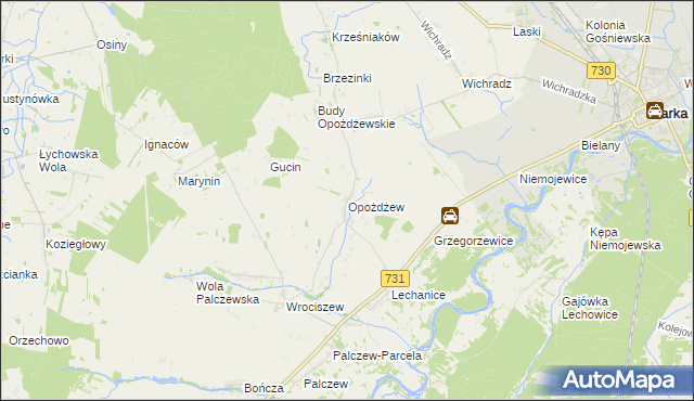 mapa Opożdżew, Opożdżew na mapie Targeo