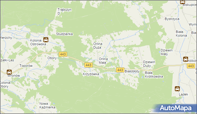 mapa Orlina Mała, Orlina Mała na mapie Targeo