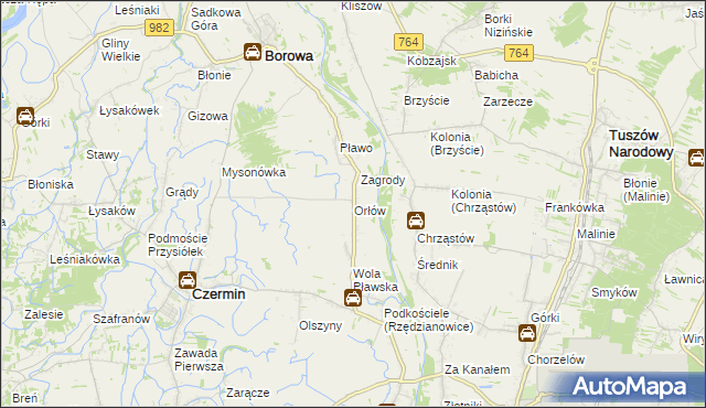 mapa Orłów gmina Borowa, Orłów gmina Borowa na mapie Targeo