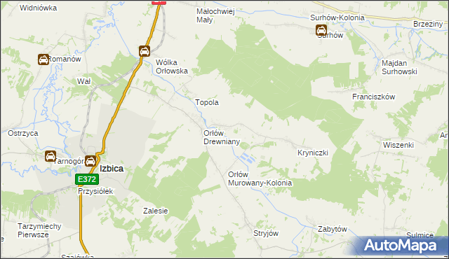 mapa Orłów Murowany, Orłów Murowany na mapie Targeo