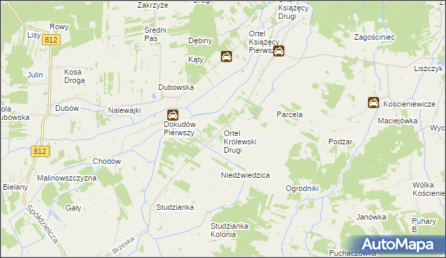 mapa Ortel Królewski Drugi, Ortel Królewski Drugi na mapie Targeo