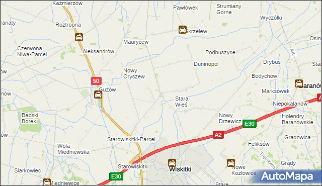 mapa Oryszew-Osada, Oryszew-Osada na mapie Targeo