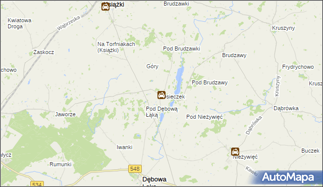 mapa Osieczek gmina Książki, Osieczek gmina Książki na mapie Targeo