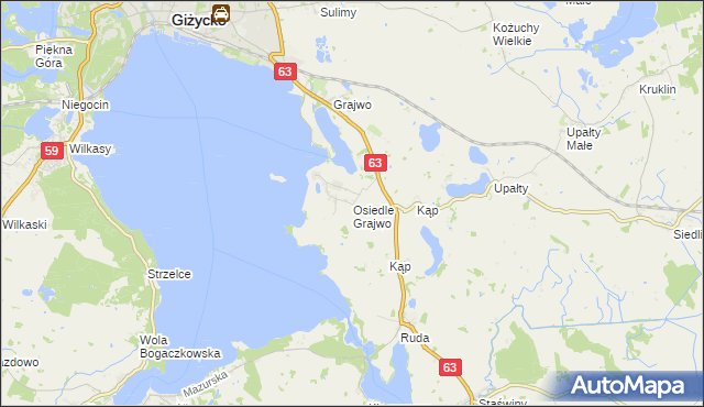 mapa Osiedle Grajwo, Osiedle Grajwo na mapie Targeo