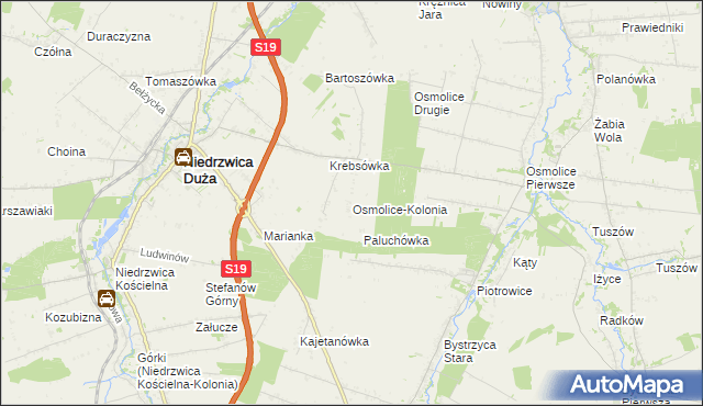 mapa Osmolice-Kolonia, Osmolice-Kolonia na mapie Targeo