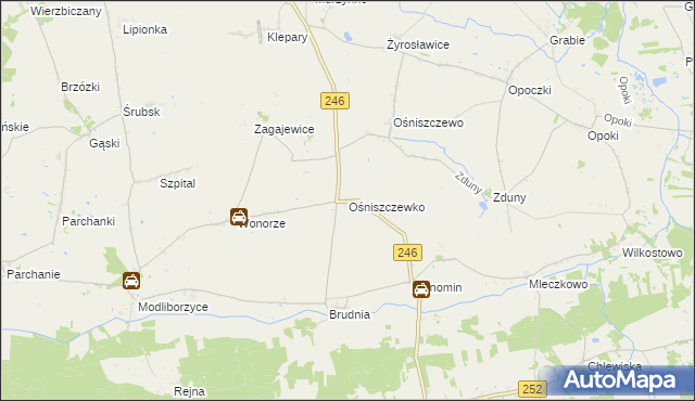 mapa Ośniszczewko, Ośniszczewko na mapie Targeo